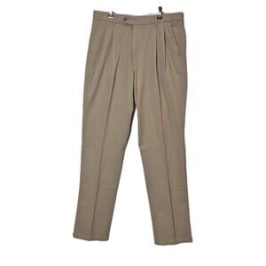 Ballin Relaxed Fit Dorchester Men Pants Size 32 Tag 34 Khaki Pleated Pima Cotton